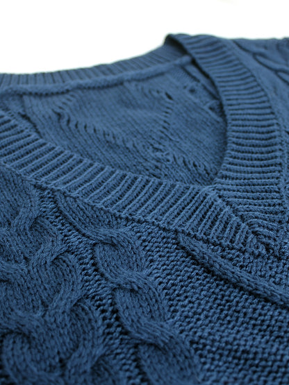 Colleen | Cable-Knit V-Neck Sweater Vest
