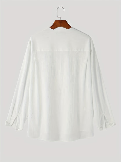 Nigel | Collarless V-Neck Shirt