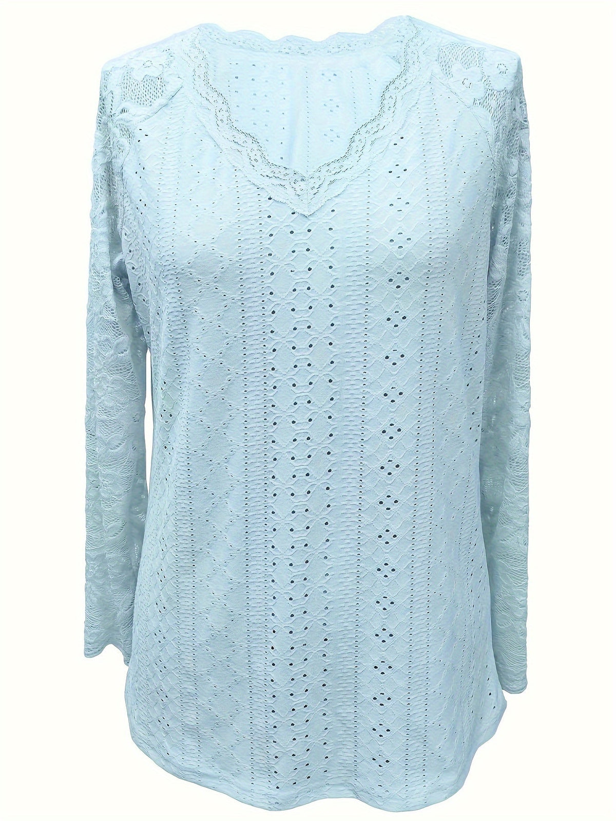 Rosetta | Lace-Sleeve Tie-Neck Top