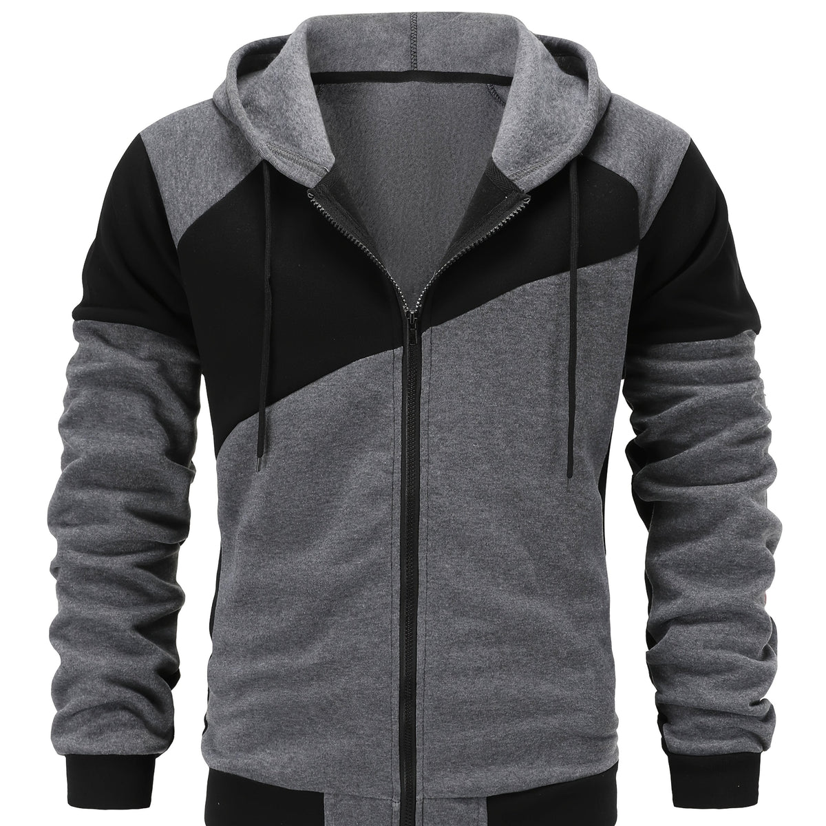Xavier | Colour Block Zip-Up Hooded Jacket