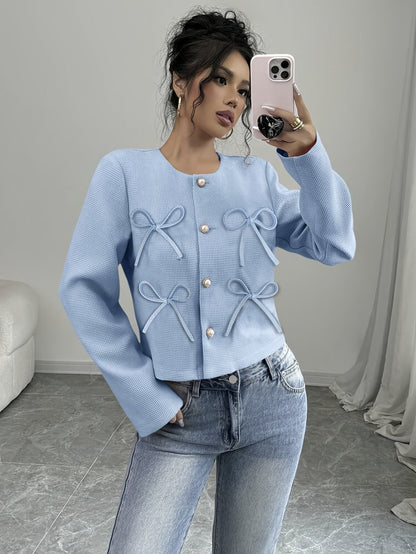 Adele | Bow-Detail Cropped Jacket
