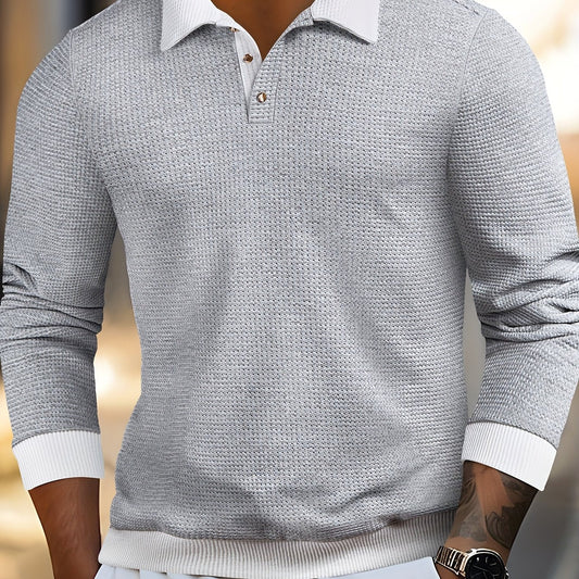Winston | Textured Long-Sleeve Polo Shirt