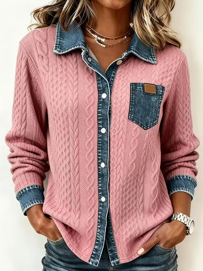 Melanie | Textured Contrast Cardigan