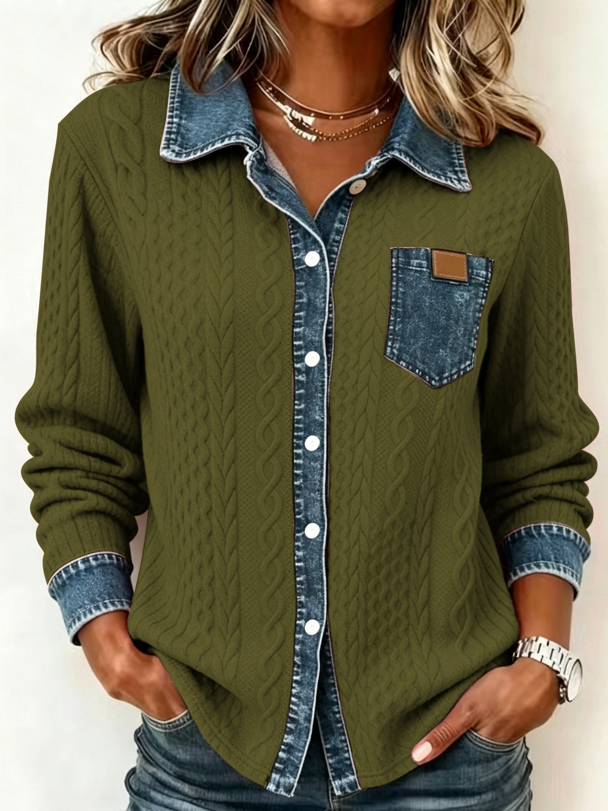Melanie | Textured Contrast Cardigan