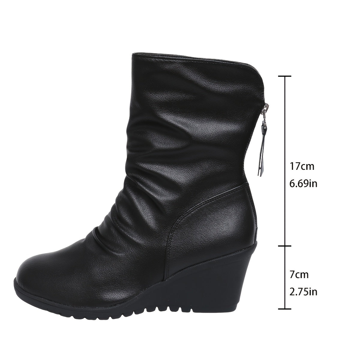 Ivy | Ruched Wedge Boots