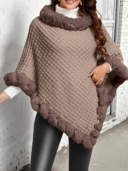 Rosabel | Cosy Fur-Trim Poncho