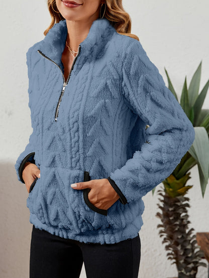 Thea | Textured Half-Zip Pullover
