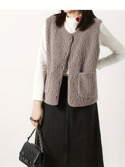 Estella | Textured Button-Front Gilet