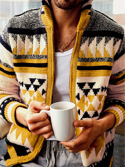 Rylan | Patterned Zip-Up Cardigan