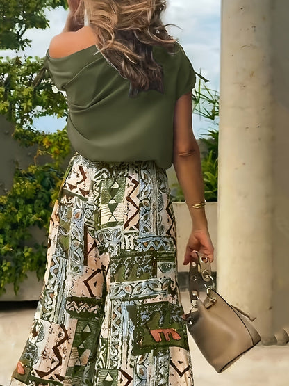Corinna | Elegant Wide-Leg Two-Piece Set