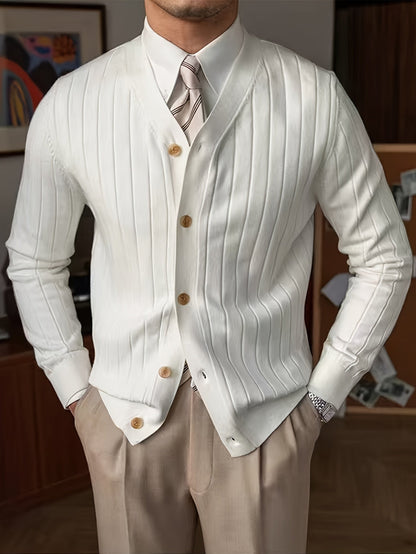 Alistair | Ribbed Button-Up Cardigan