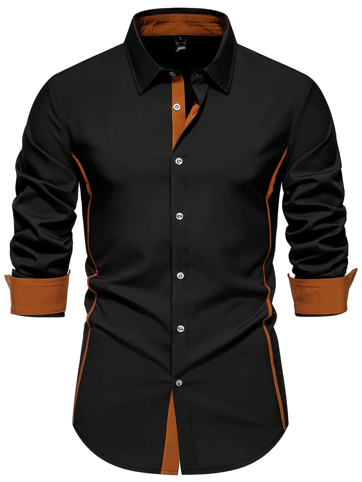 Dorian | Contrast-Trim Long Sleeve Shirt