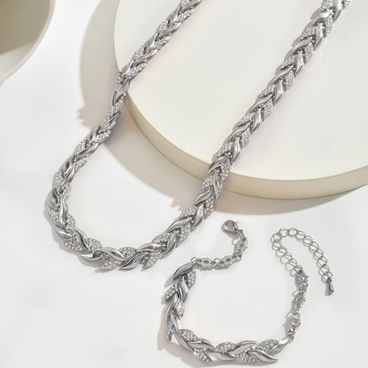 Delia | Sparkling Leaf Jewellery Set