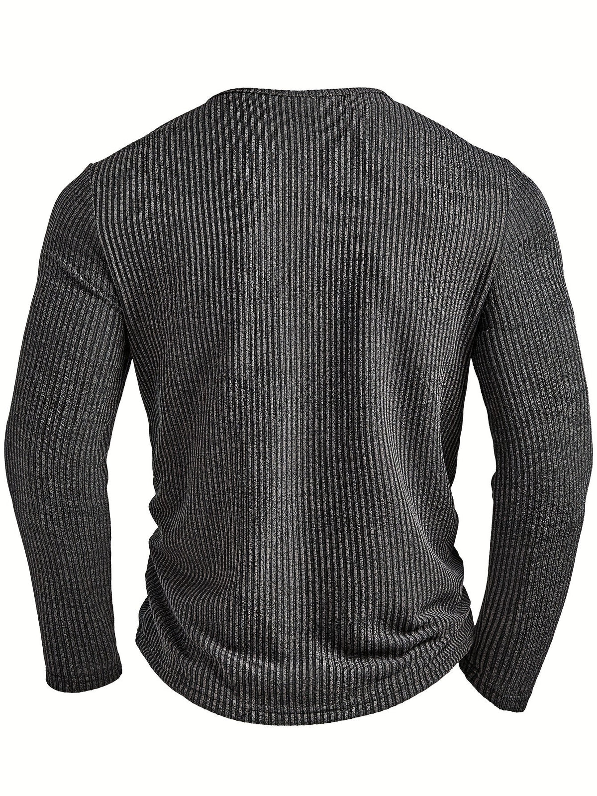 Malcolm | Ribbed Long-Sleeve Henley Shirt