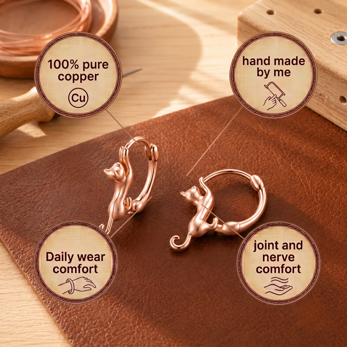 Ethal's Kiln Copper Earrings