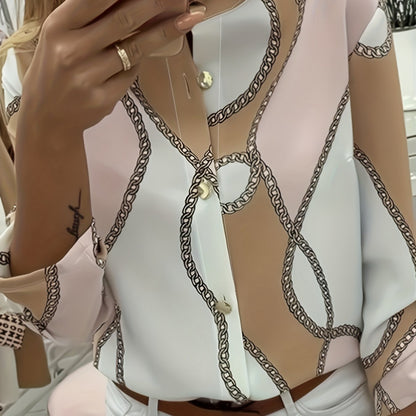 Vivien | Chain-Print Statement Blouse