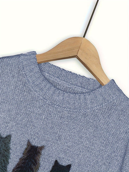 Talia | Cosy Cat-Print Jumper