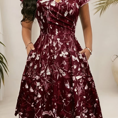 Nadine | Elegant Floral Midi Dress