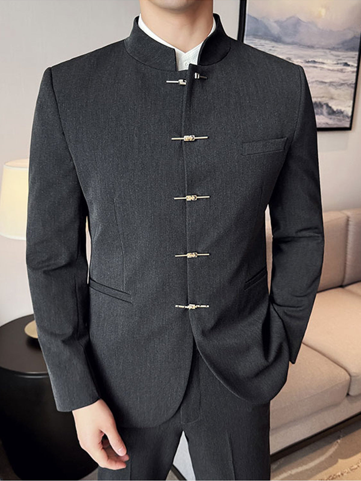 Reid | Refined Stand-Collar Suit Jacket