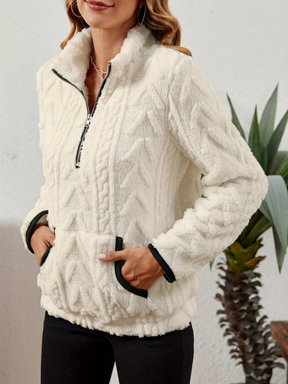Thea | Textured Half-Zip Pullover