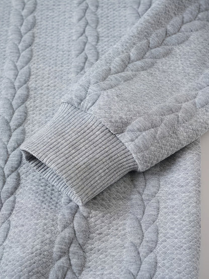 Brennan | Textured High-Neck Sweatshirt
