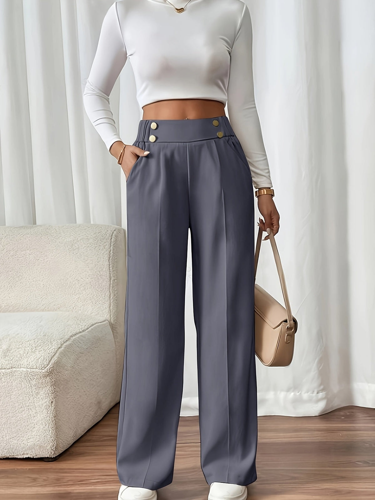 Diane | High-Waisted Wide-Leg Trousers