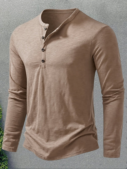 Rhys | Button-Placket Long-Sleeve Henley