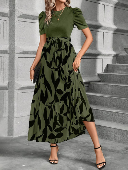 Paloma | Floral Puff Mid Sleeve Dress