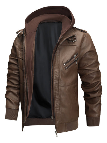 Donovan | Layered Hooded Moto Jacket