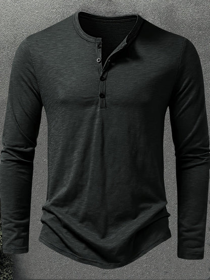 Rhys | Button-Placket Long-Sleeve Henley