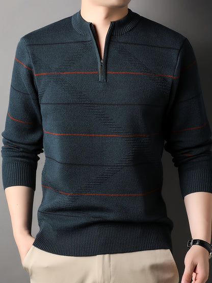 Tristan | Half-Zip Ribbed Knit Sweater