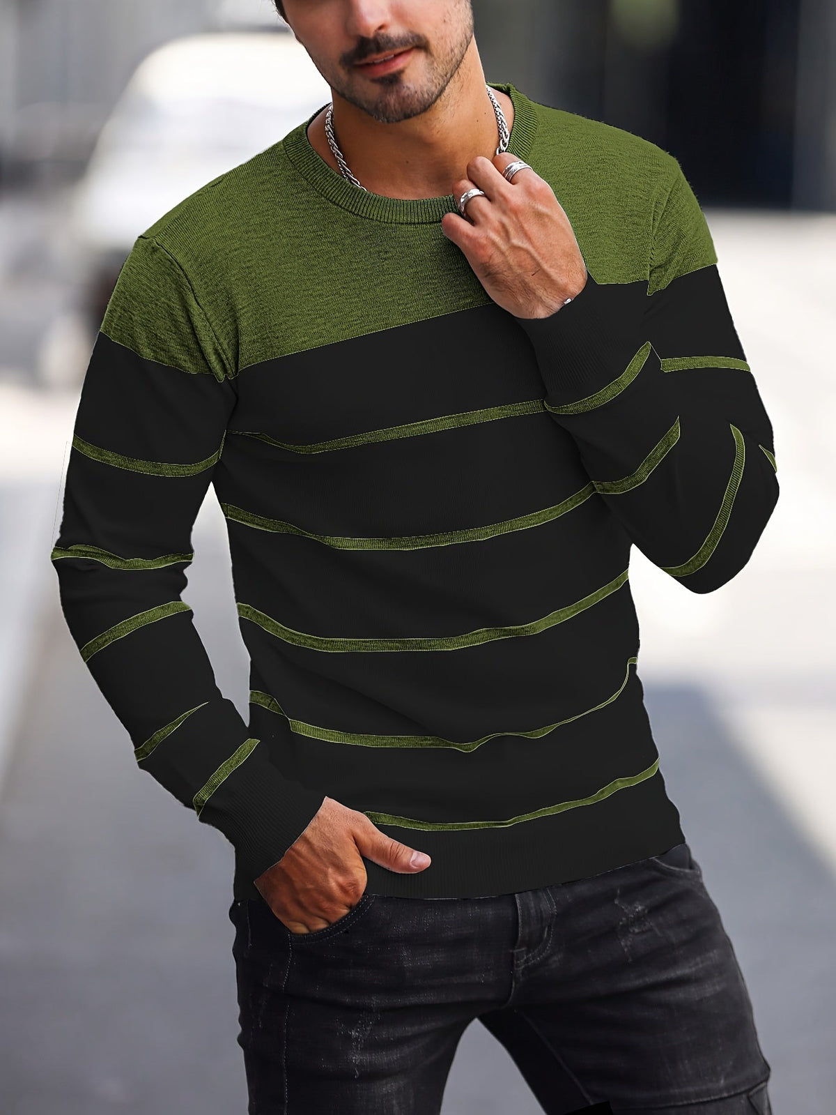 Rory | Colour-Block Striped Pullover