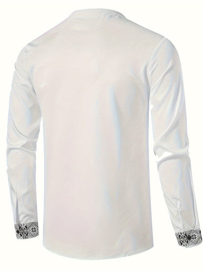 Dorian | Patterned Stand-Collar Shirt