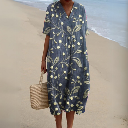 Nathalie | Stylish Multicolour V-Neck Dress