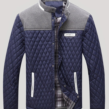 Nigel | Textured Quilted Stand-Collar Jacket