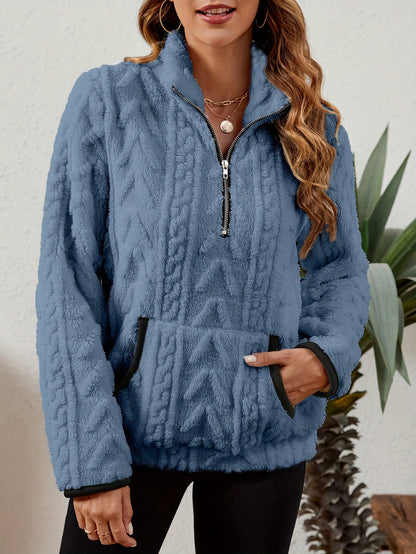 Thea | Textured Half-Zip Pullover