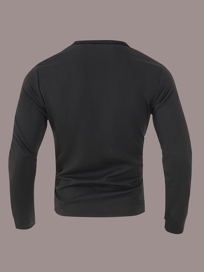 Sawyer | Textured Contrast Henley Shirt