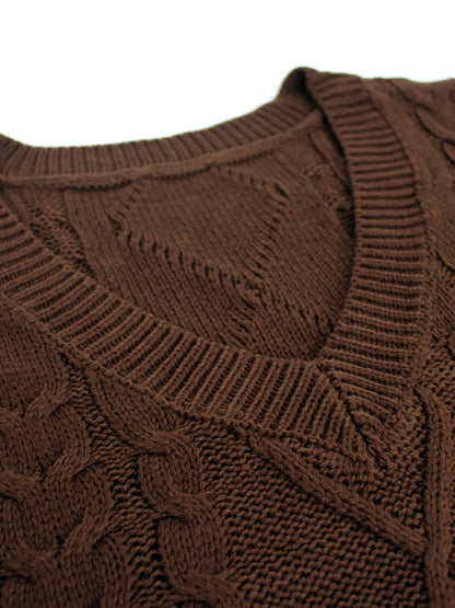Colleen | Cable-Knit V-Neck Sweater Vest