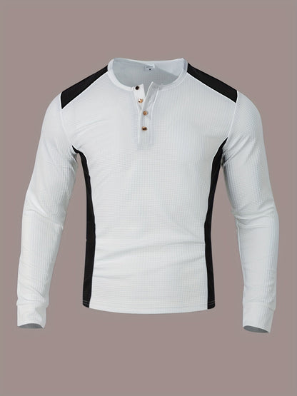 Sawyer | Textured Contrast Henley Shirt