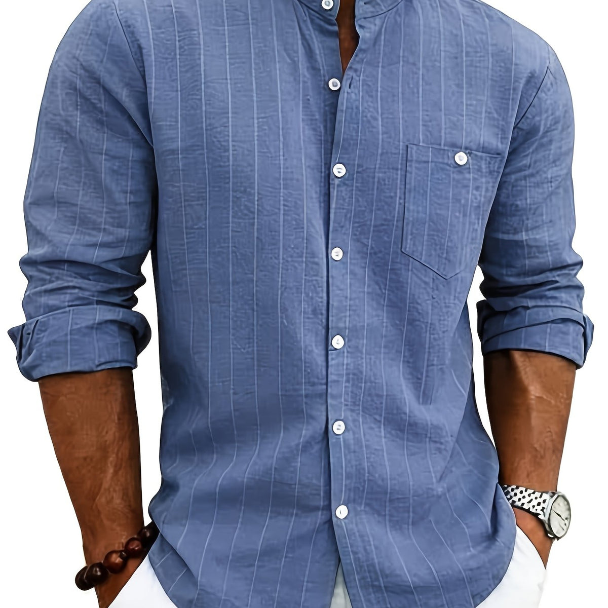 Wesley | Refined Striped Long-Sleeve Shirt