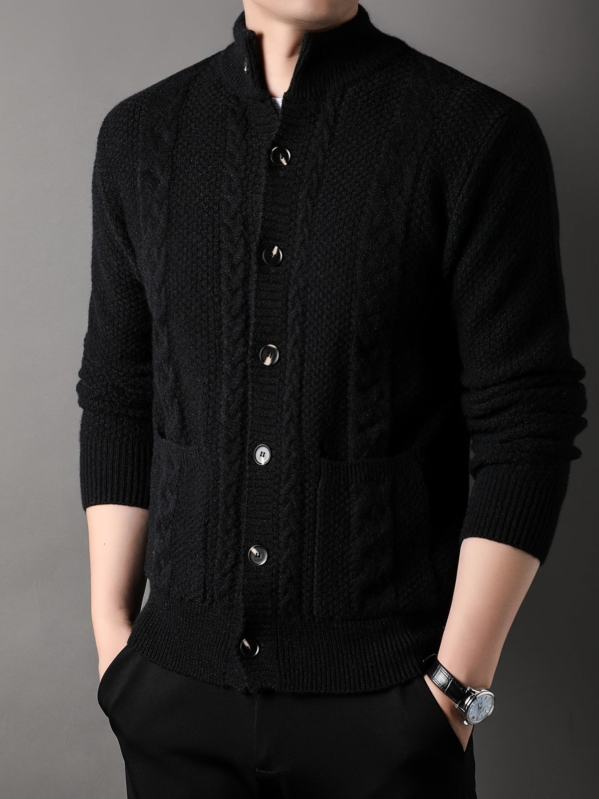 Percival | Textured Button-Front Cardigan