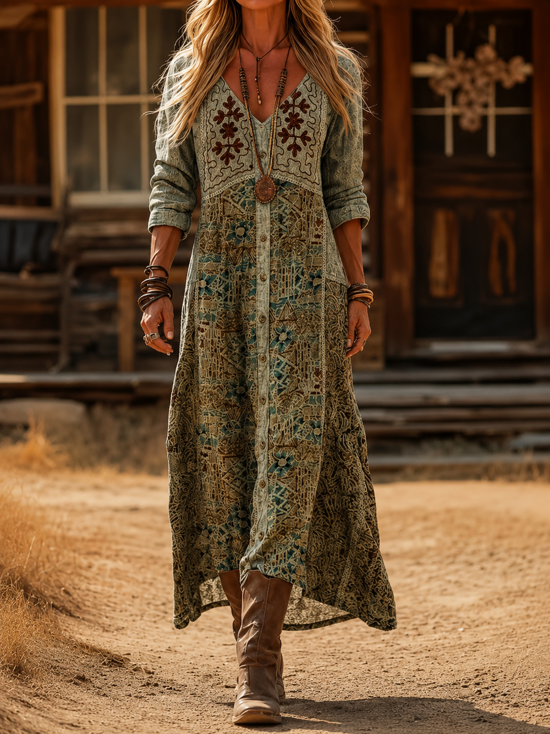 Bianca | Vintage Bohemian Autumn Dress