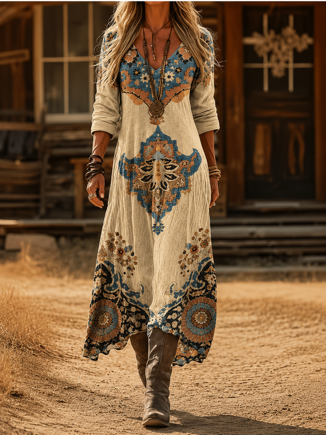 Blyssa | Vintage Bohemian Autumn Dress
