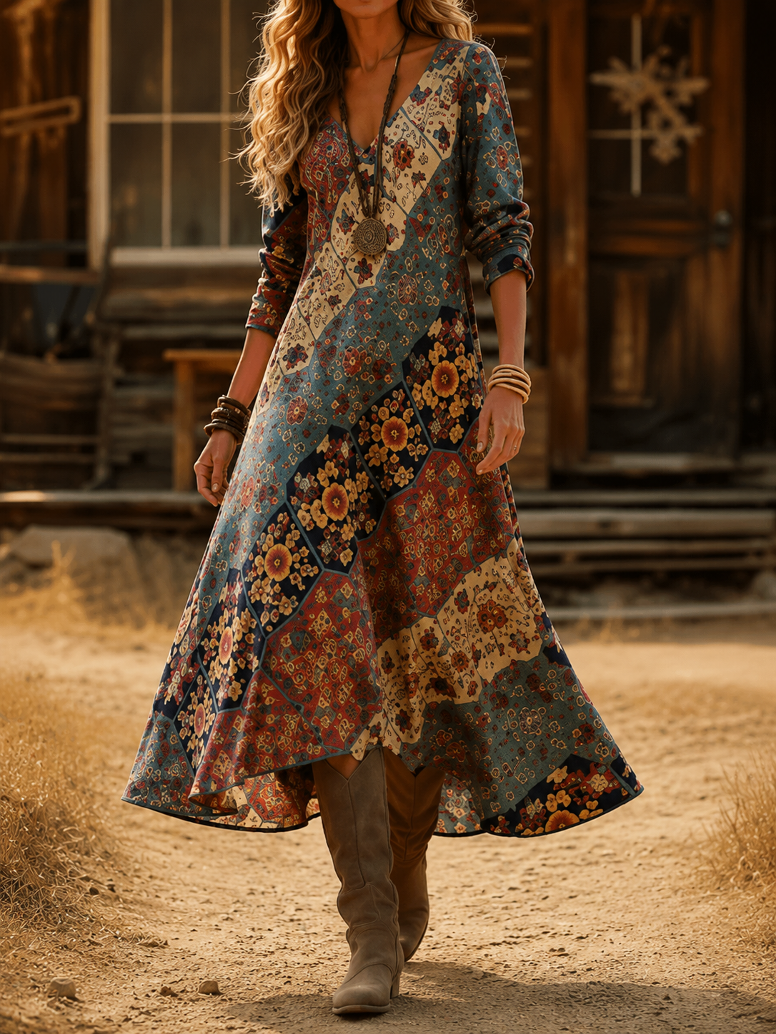 Blyssa | Vintage Bohemian Autumn Dress