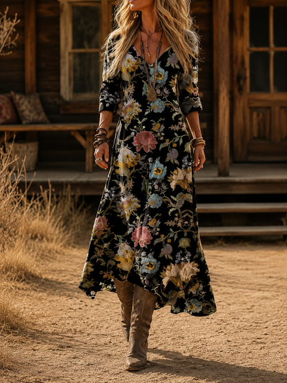Bianca | Vintage Bohemian Autumn Dress