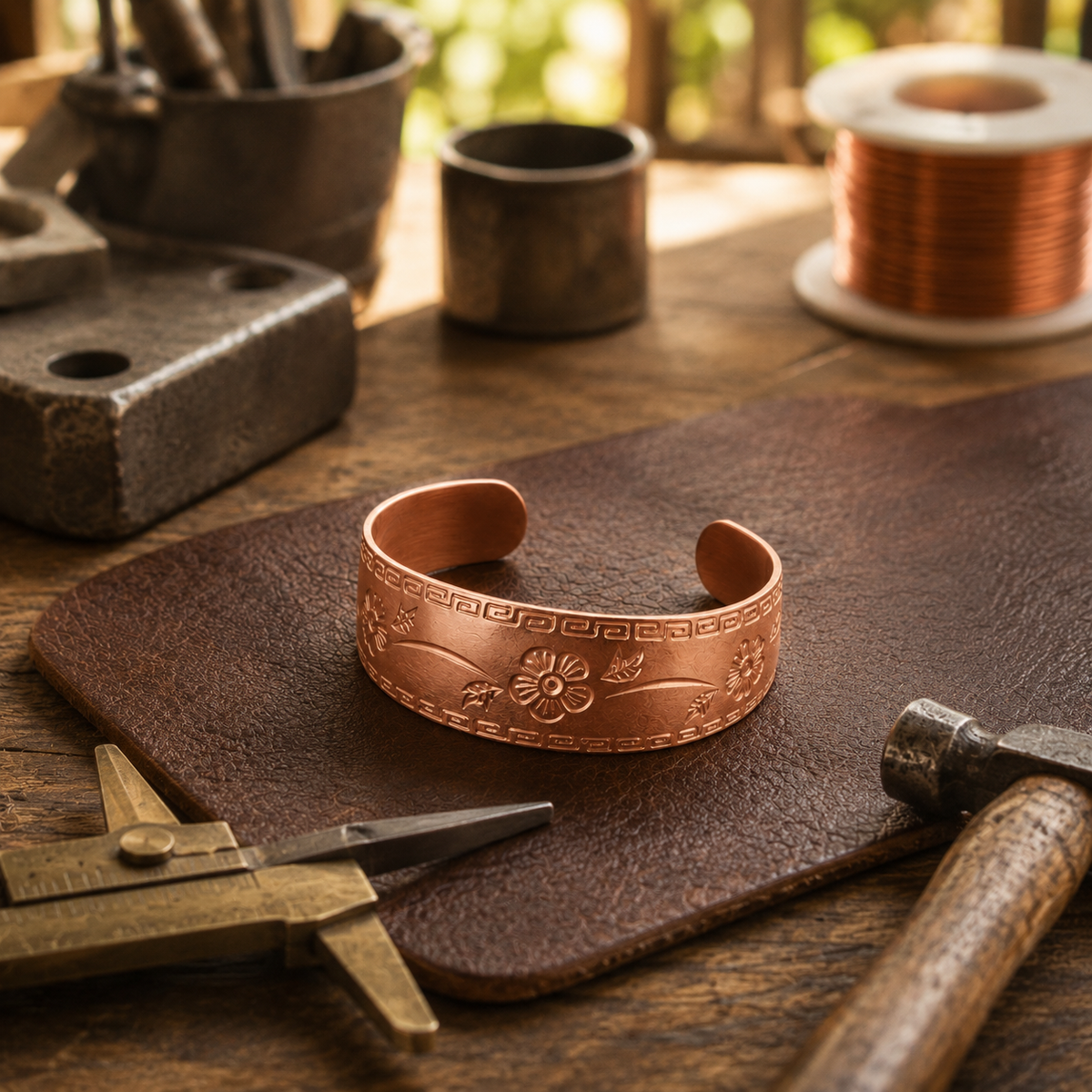 Ethal's Fret Copper Bracelet