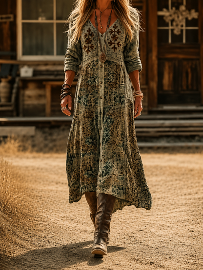 Bianca | Vintage Bohemian Autumn Dress