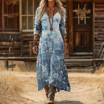 Eliza | Vintage-Inspired Long Sleeve Floral Dress