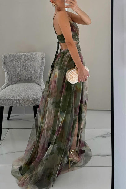 Alexia | Elegant Sleeveless Floral Evening Dress