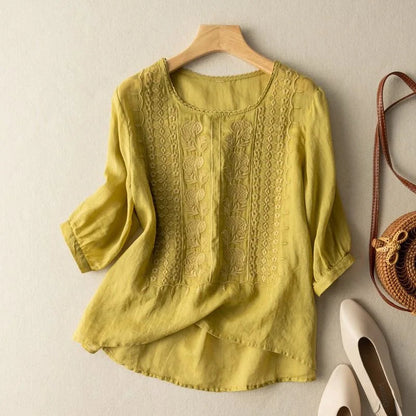 Milly | Elegant Round Neck Lace Blouse